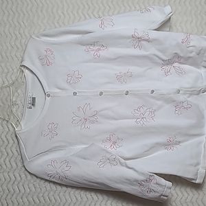 White Christopher & Banks embroidered cardigan.